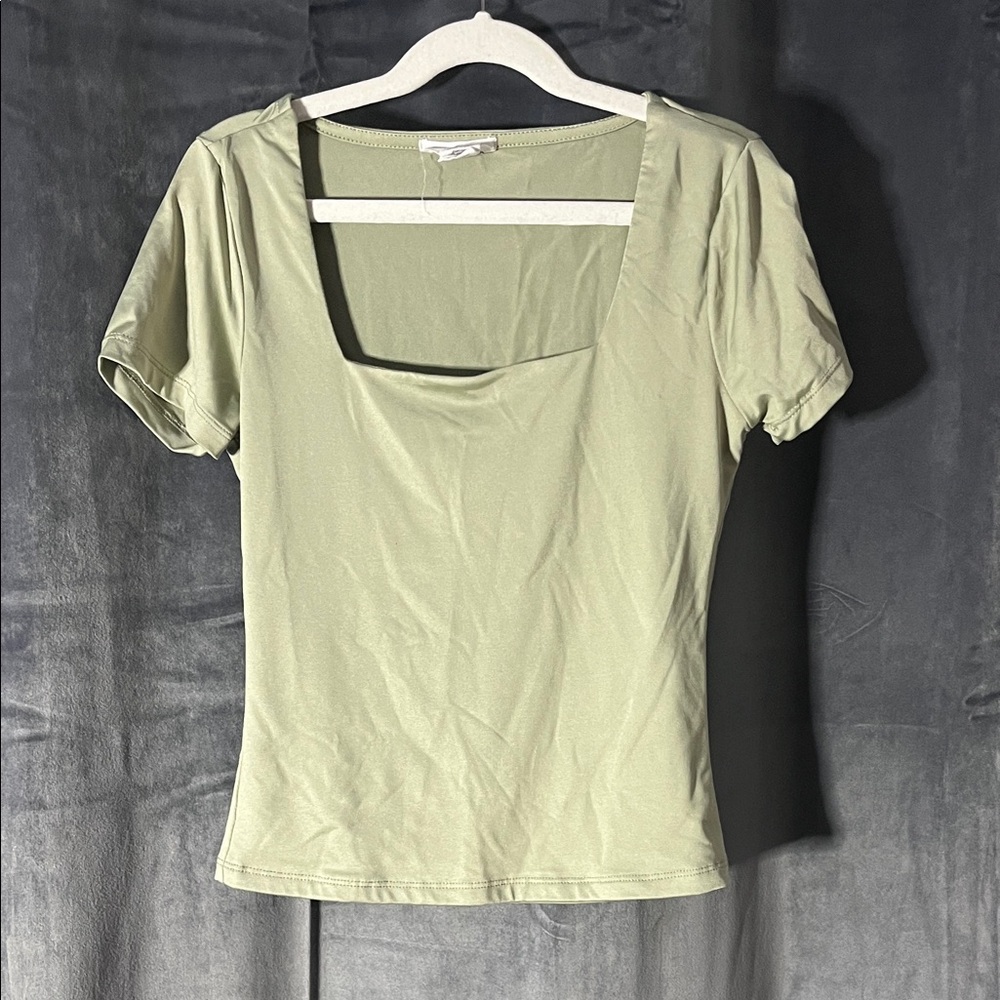 H&M Square Neck Light Green Women's Top